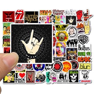  50 PCS Punk Rock Stickers Rock And Roll Music Stickers Pack  For Water Bottle Laptop Phone Hydro Flask Vinyl Waterproof Decals For Kids  Teens Adults