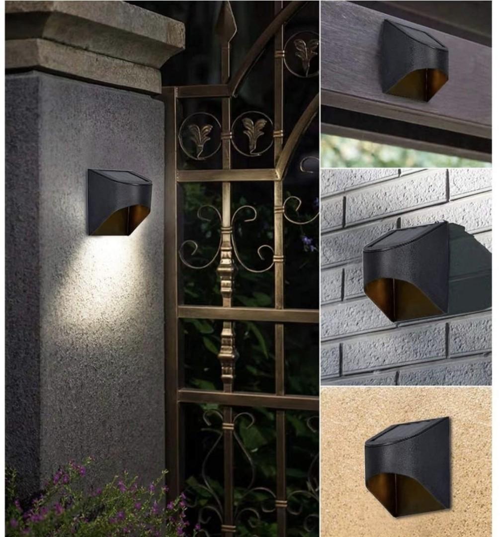 Pack Outdoor Metal Solar Deck Lights, LED Solar Fence Lights Decor for  Steps Stairs Wall Walkway Garden Fences Pathway, Furniture  Home Living,  Lighting  Fans, Lighting on Carousell