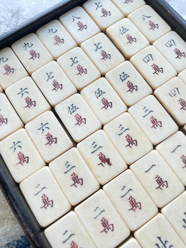 Antique Rare Chinese Mahjong Set (no English no Arabic Numerals) Small –  Shogun's Gallery