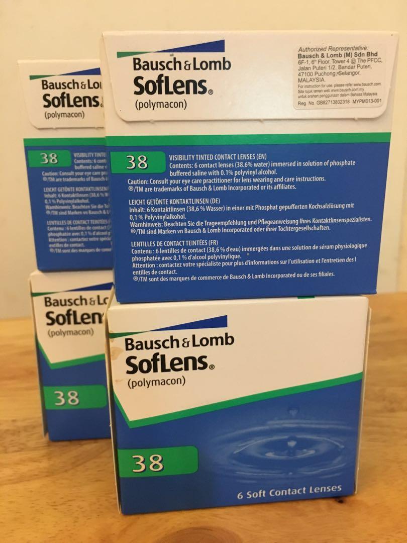 Bausch u0026 Lomb Softlens 38 Monthly Contact Lenses - 4 boxes - Power 