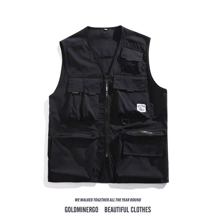 Mens black utility vest on sale