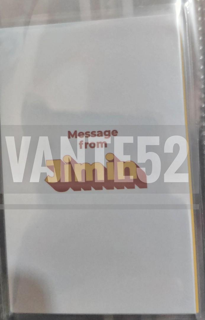 BTS BUTTER ALBUM MESSAGE CARD (Category: K-Wave Merchandise) located in Bacoor. Submitted by vante52 (Listing ID 1117860900, Image 2). Description: BTS Butter Album message card — P150 each + LSF On hand Members avaiable: V Jin Jimin J-Hope.