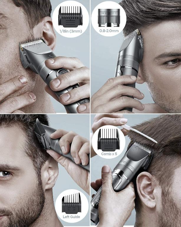 Hair Clippers for Men, Hair Clippers Pcs for Men, Cordless Hair Cutting Kit ＆ T-Blade Trimmer Kit, Professional Barber Kits with LED Display for Fa
