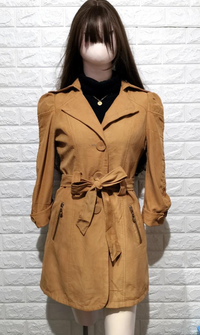 Cute Brown Blazer Coat Trench, Cute Brown Trench Coats