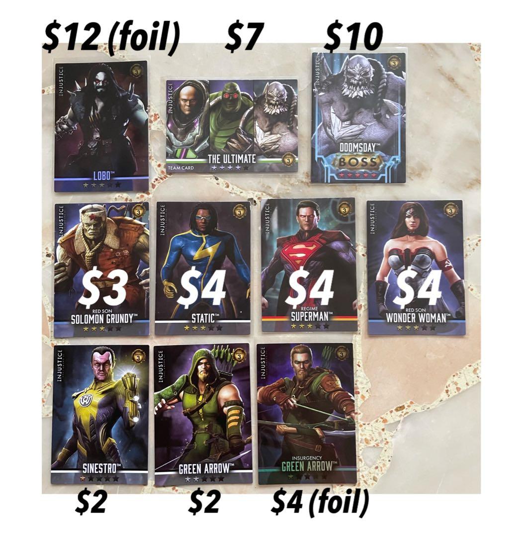 DC Injustice Justice League Card Game Series 3 Bundle of 10 Cards