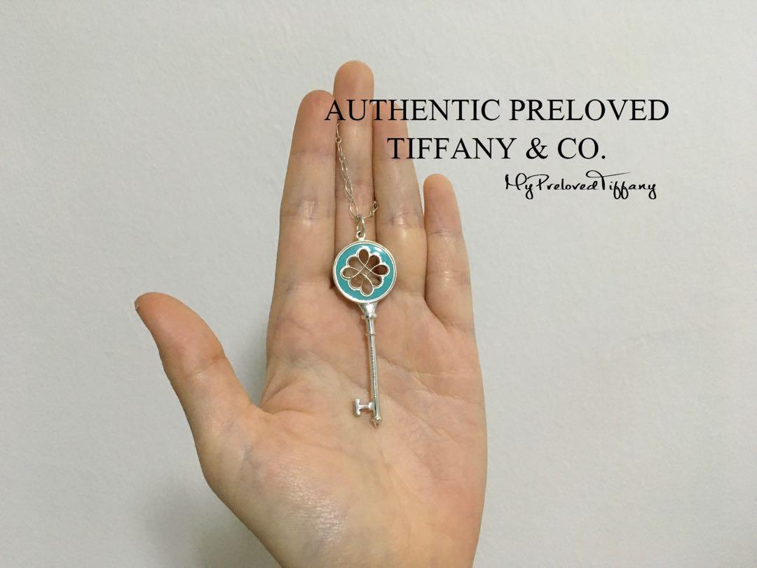 Tiffany key necklace blue hot sale