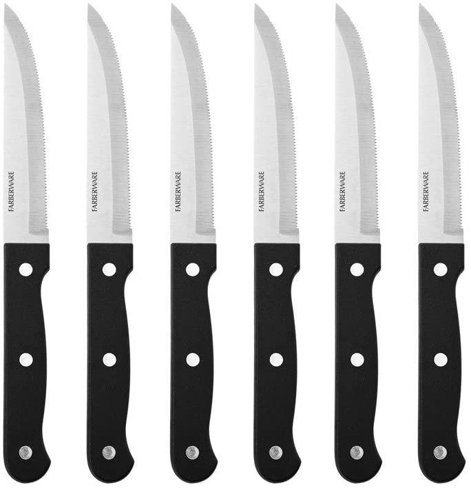 Farberware 3.5 Black Triple Rivet Paring Knife with Edgekeeper Sheath