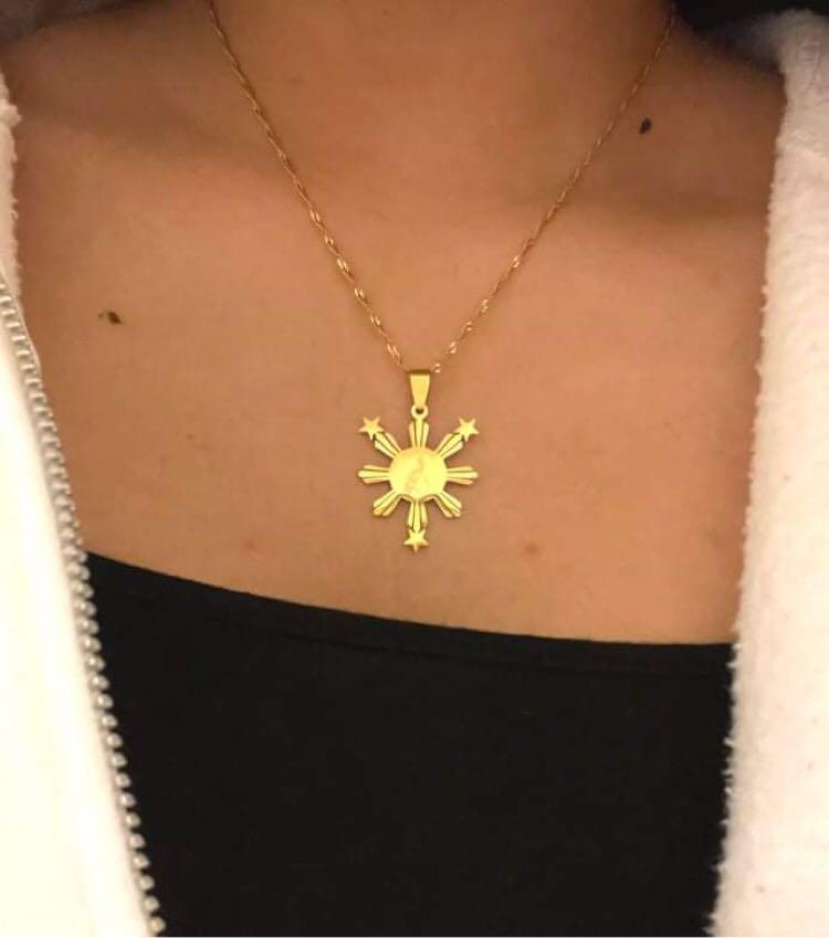 Philippines Map Flag Pendant Necklace 
