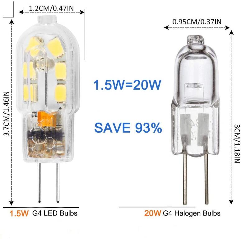 Ampoule led g4 blanc froid 6000k, auting g4 2w équivalent 20w g4