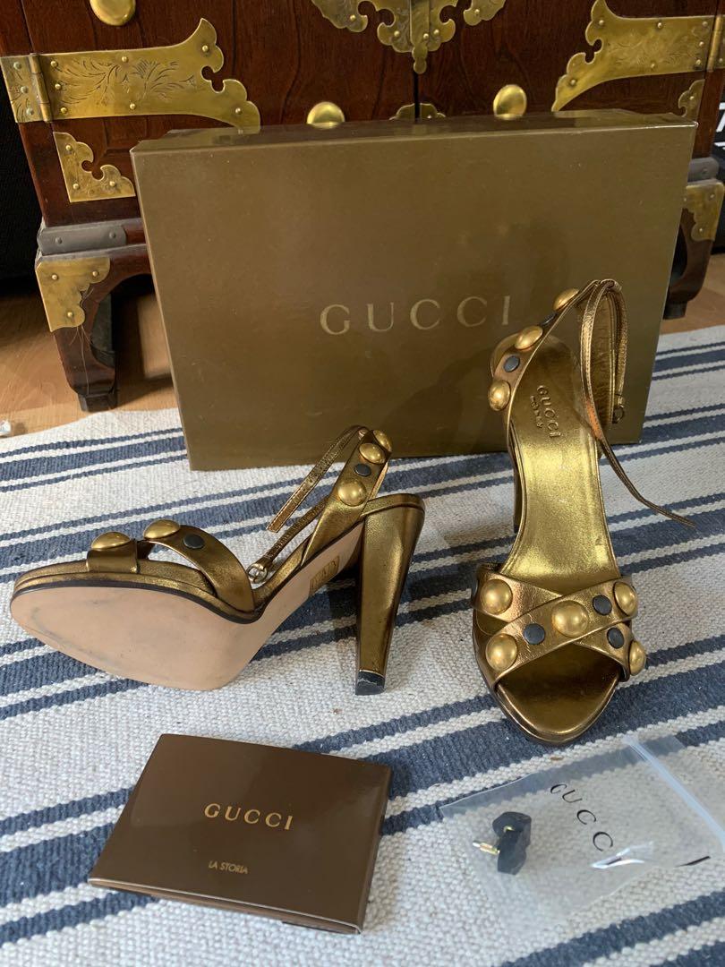 GUCCI Gold Studded Heels inclusive of delivery