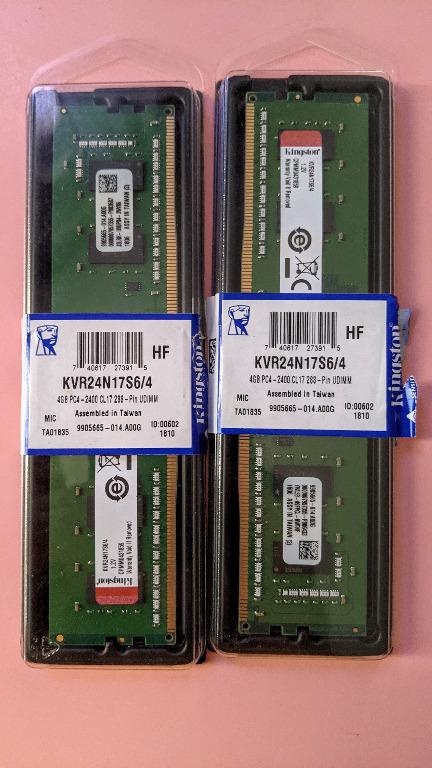 Kingston 2x4 GB DDR4 RAM 2400MHz KVR24N17S6 4
