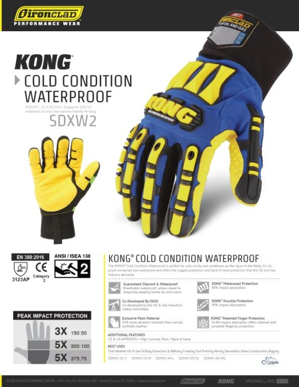 Ironclad SDXW2 Kong Insulated Waterproof Impact Glove