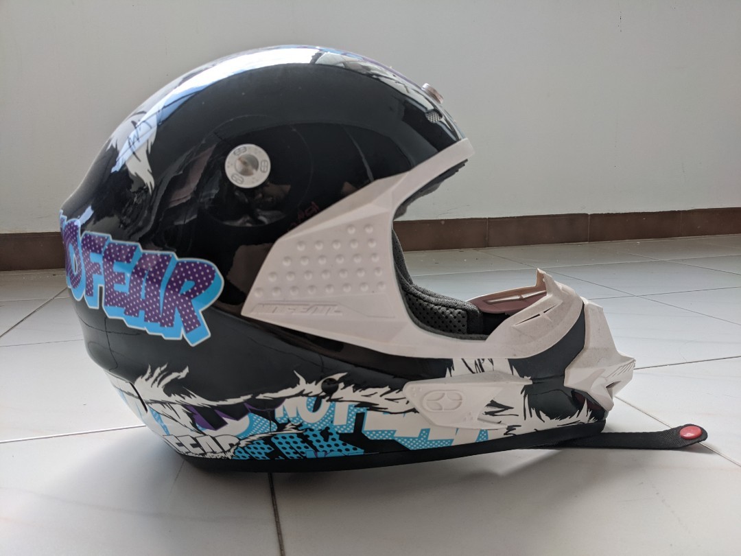 No Fear Motorcycle Helmet, Motorcycles, Motorcycle Apparel on Carousell