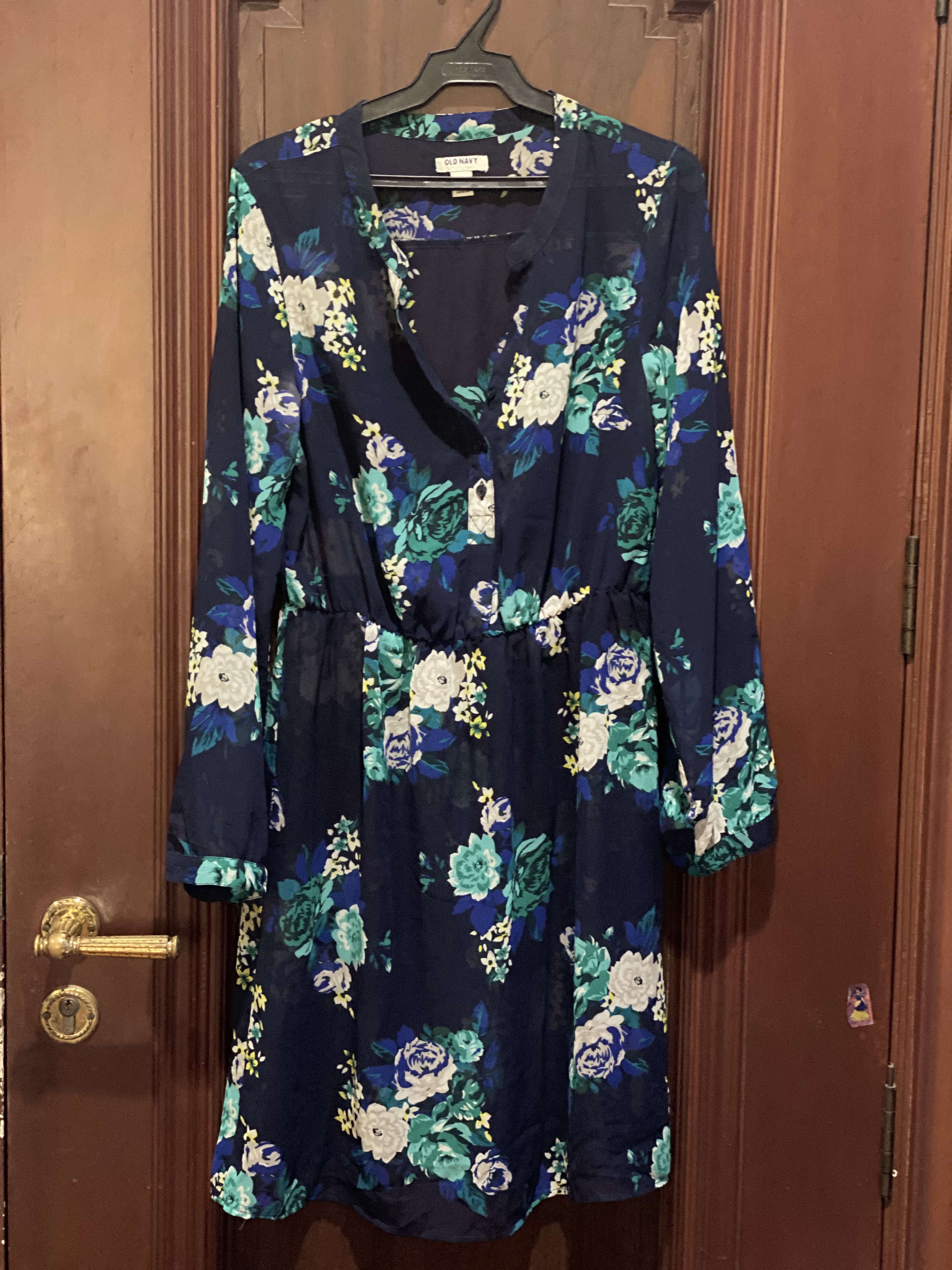 old navy blue floral dress