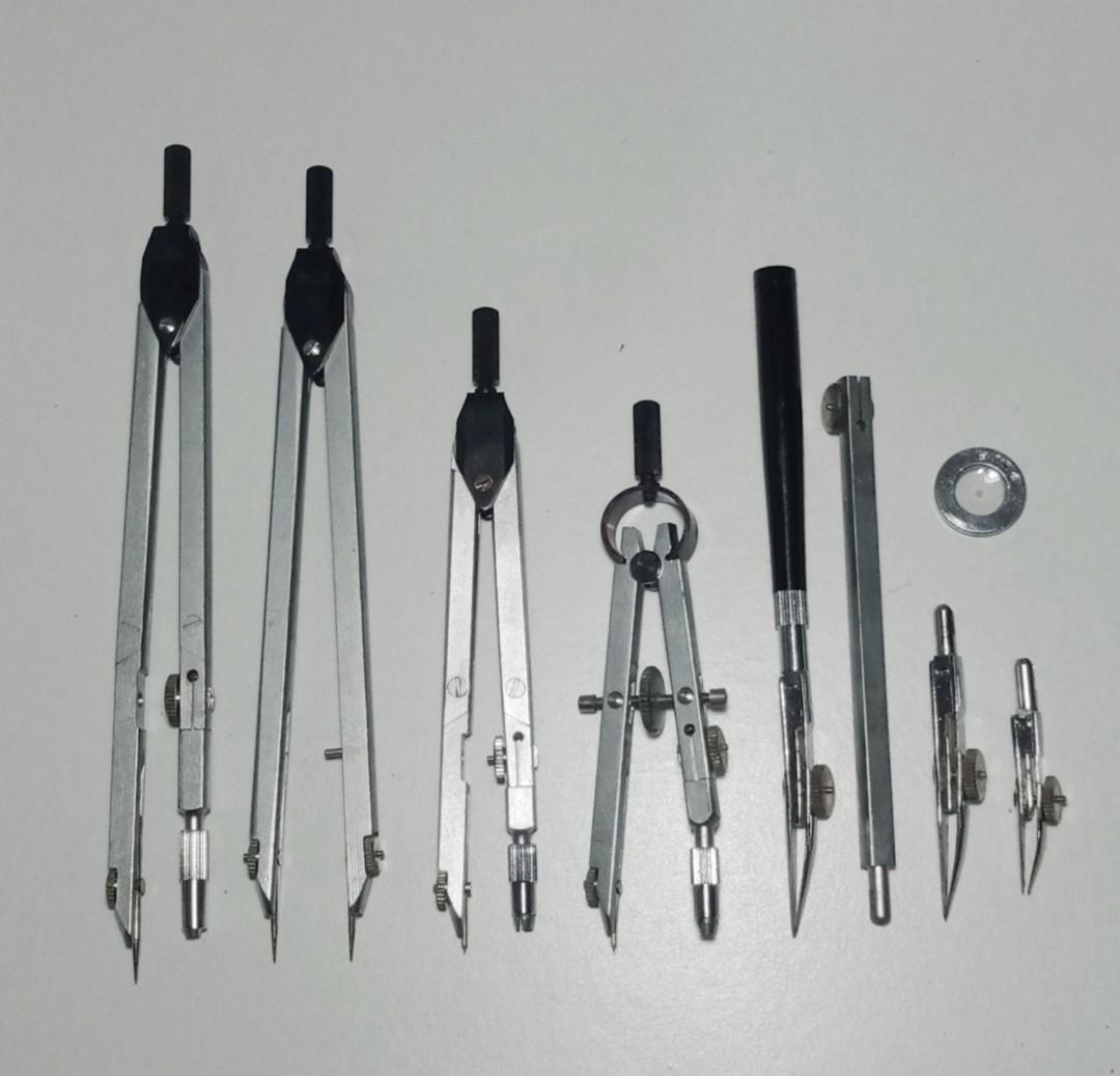 PLUS Drawing Instrument Compass Set with Extension Bar (+ Protractor