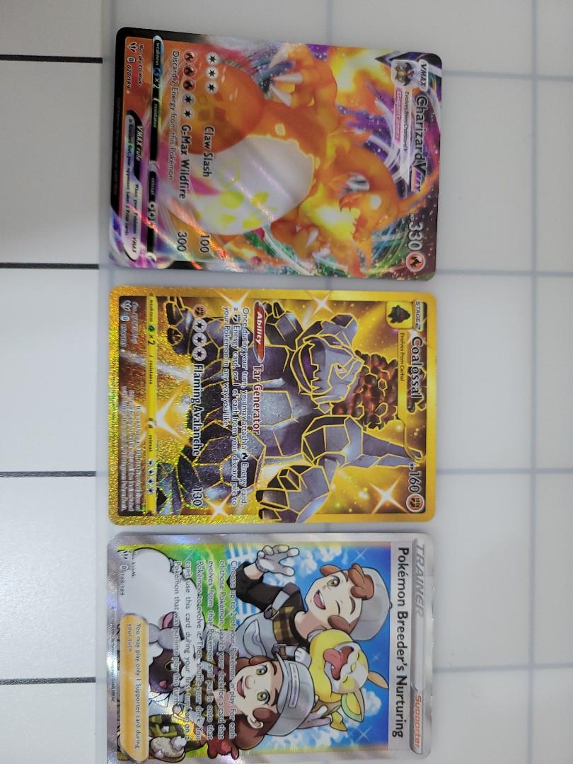 Pokemon cards CHARIZARD V MAX,GOLD COALOSSAL AND POKEMON BREEDERS NURTURING.(REAL), Hobbies & Toys, Toys & Games on Carousell Pokemon cards CHARIZARD V MAX,GOLD COALOSSAL AND POKEMON BREEDERS NURTURING.(REAL), Hobbies & Toys, Toys & Games on Carousell
