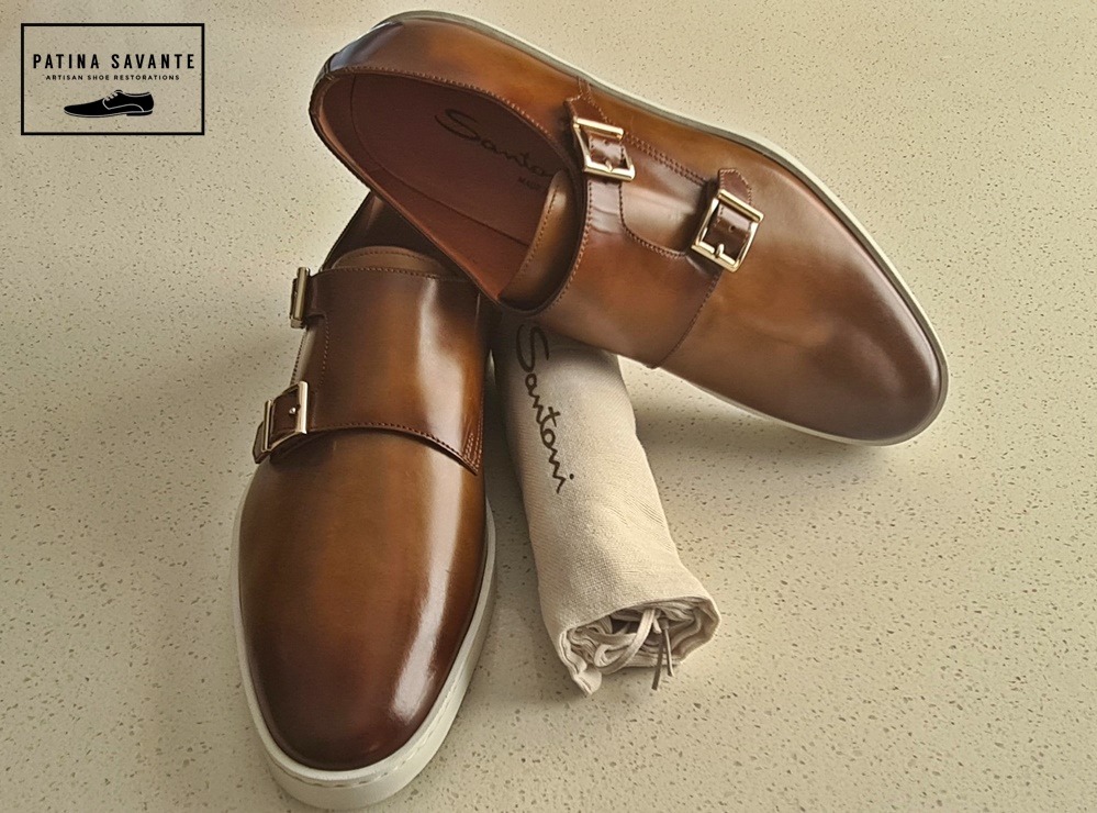 Santoni monk strap sneakers deals