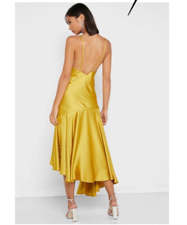 Topshop yellow silk dress on sale