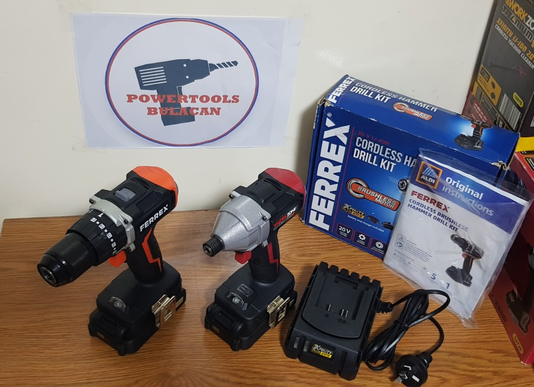 Workzone and ferrex cordless brsuhless hammer drill driver and impact
