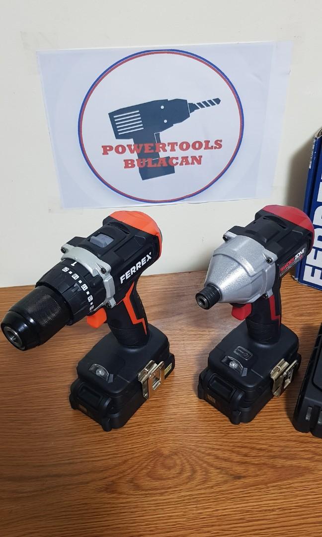 Workzone and ferrex cordless brsuhless hammer drill driver and impact