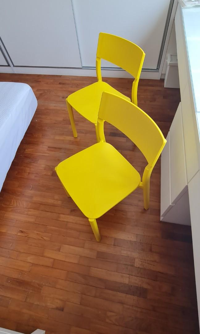 Yellow IKEA Janinge chairs