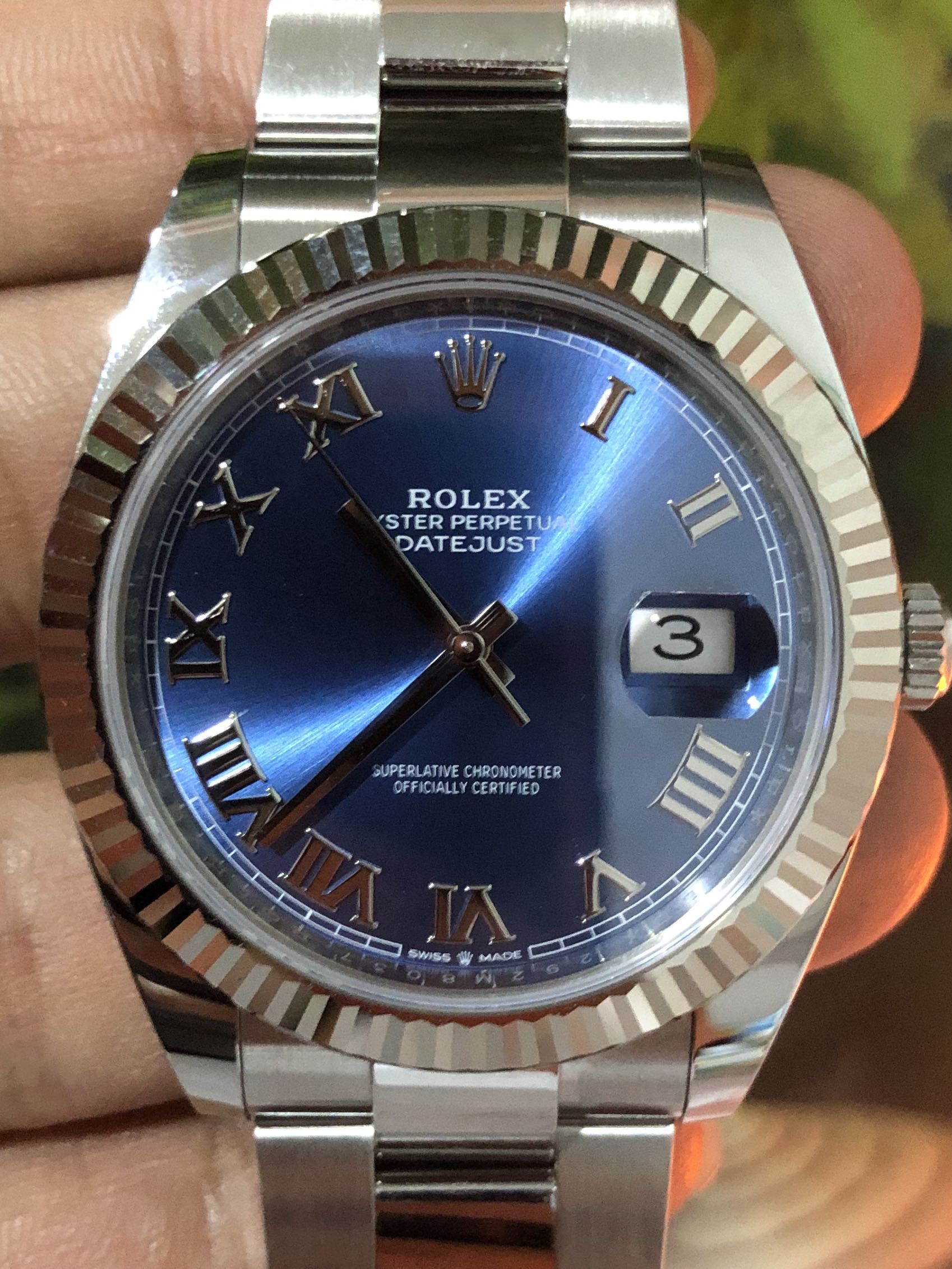 2019 Rolex Datejust 126334 blue Arabic dial 41mm, Luxury, Watches on  Carousell
