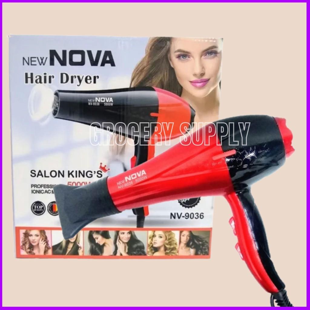 5000W New NOVA NV-9036 Hair Dryer | Ionic Ac Motor Dryer | Salon King's |  Pengering Rambut, Beauty & Personal Care, Hair on Carousell