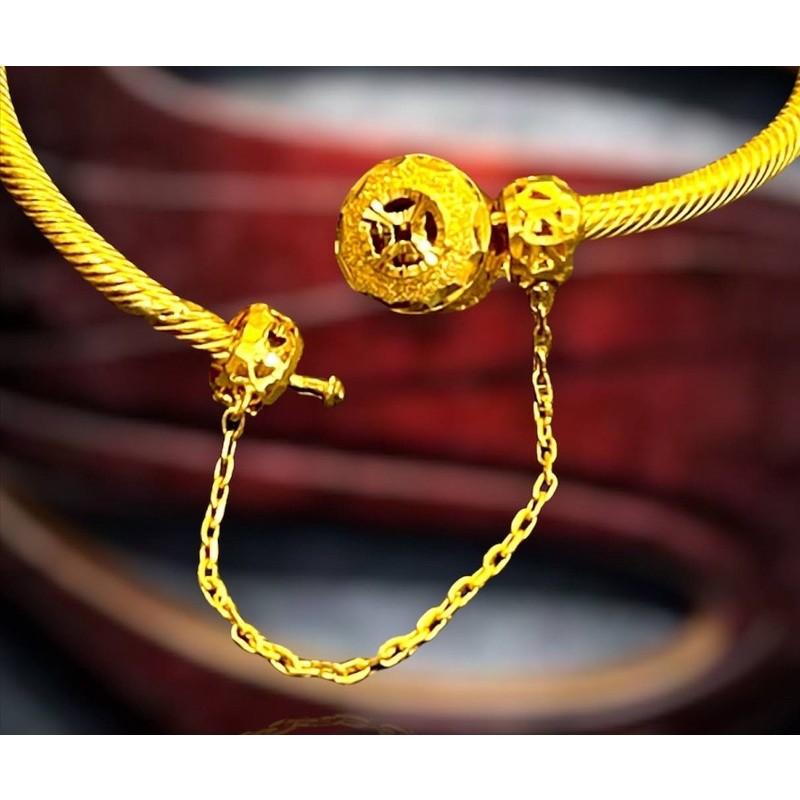 916 gold safety chain for pandora 