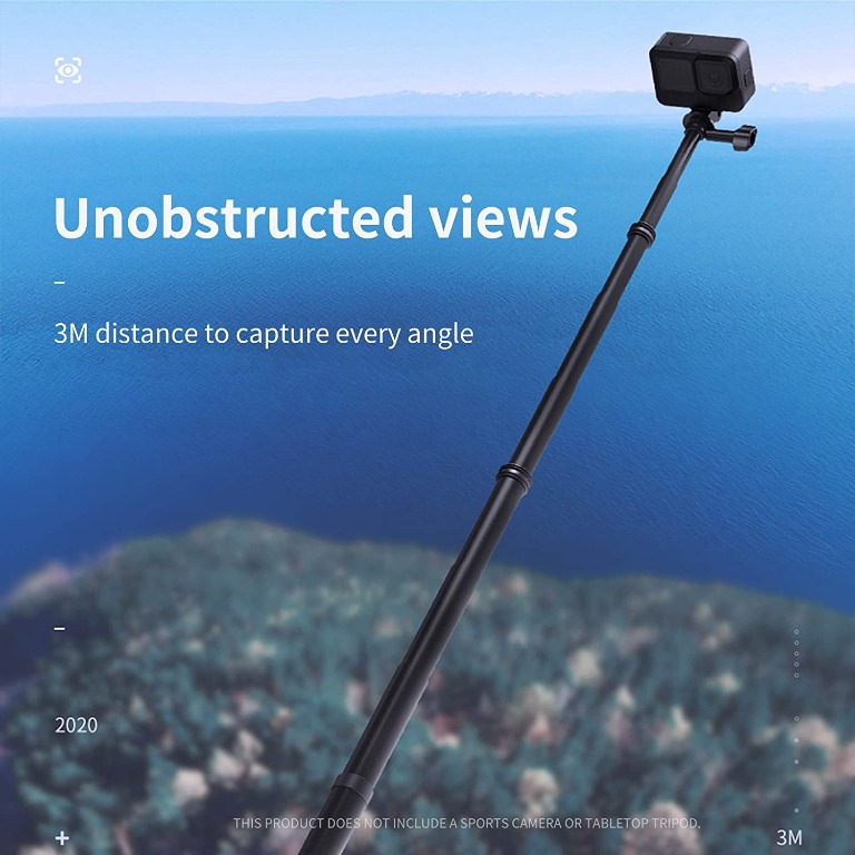 TELESIN 111 INCH Long Selfie Stick (Upgraded 3.0 Meters 300cm) for