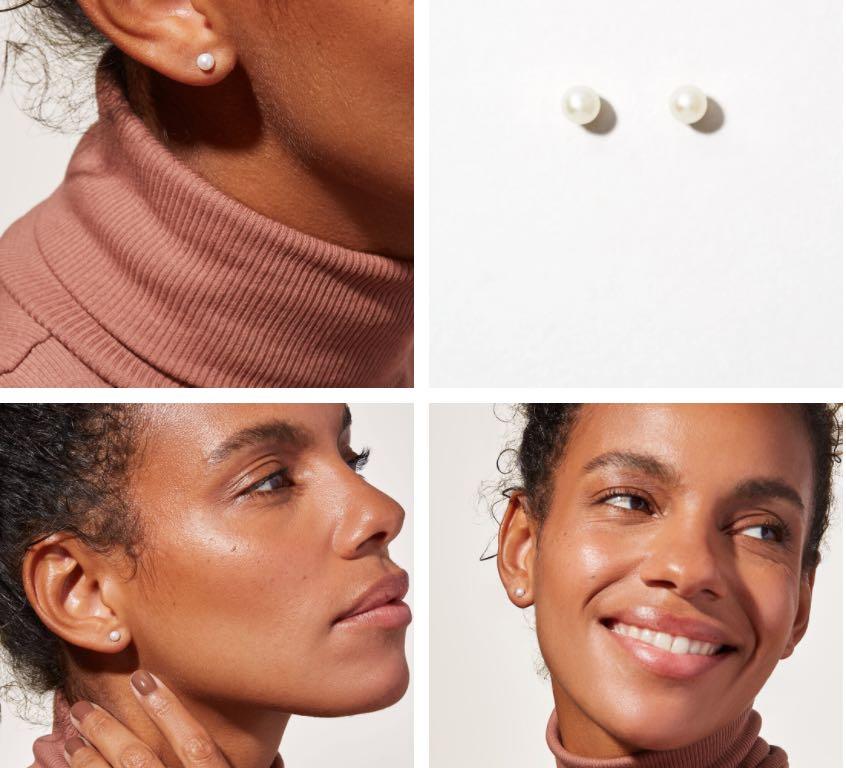 Ana Luisa Mini Organic Pearl Earrings Women s Fashion Jewelry Organisers Earrings on Carousell