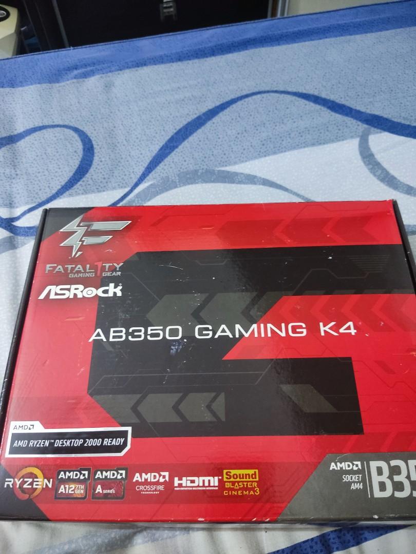 Asrock Ab350 Gaming K4 Motherboard Electronics Computer Parts Accessories On Carousell