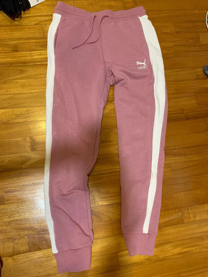 Puma pink joggers discount