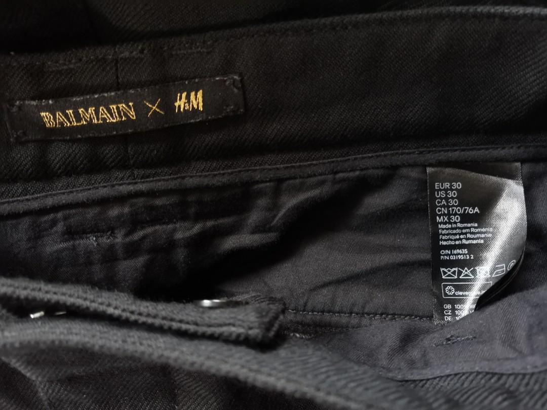 Balmain x H&M (Category: Jeans) located in Calapan. Submitted by lucasthrifts (Listing ID 1118074579, Image 3). Description: Excellent to new condition 30 waist on tag fits up to 32 on tape 7500 add shipping fee.