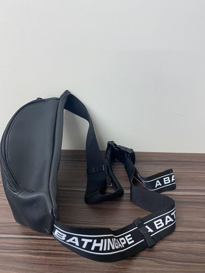 BATHING APE BAPE BLACK PU LEATHER WAIST BAG SHOULDER CHEST BAG CROSSBODY Men s Fashion Bags Sling Bags on Carousell