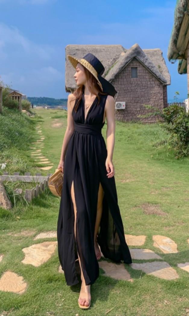 Chiffon maxi top dress beach