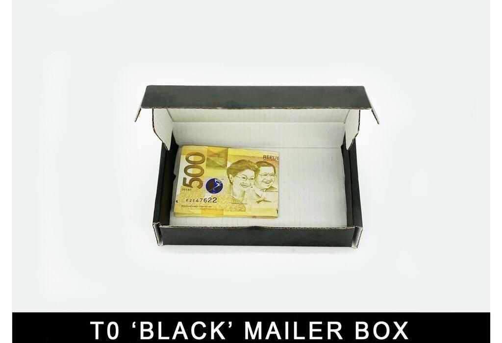 Black Corrugated Box (Inside brown/white) (Category: Storage Boxes & Baskets) located in Malabon City. Submitted by heyitskhen (Listing ID 1118018251, Image 2). Description: Black Mailer Corrugated Box Pricelist BLACK Inside white T0-21 each T1-23 each T2-27 each T3-28 each T4-37each T13-38 each Inside brown T0-20 each T1-18 each T2-26 each T4-35 each T5-30 each T6-35 each T12-36 each T13-34 each T14-42 each T15-45 each NO WALK INS For pick up an