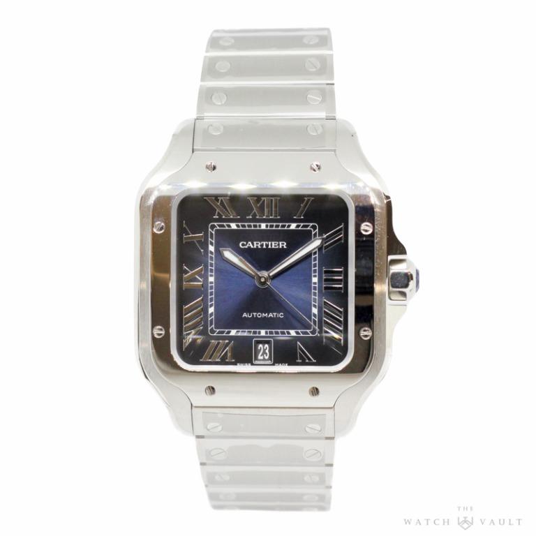 Cartier Santos Large Blue Dial Luxury Watches on Carousell