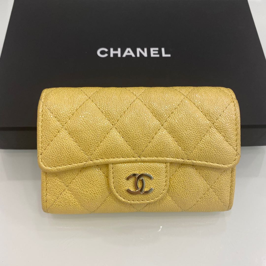 FWRD Renew Chanel Vintage Caviar CC Vanity Bag in Yellow