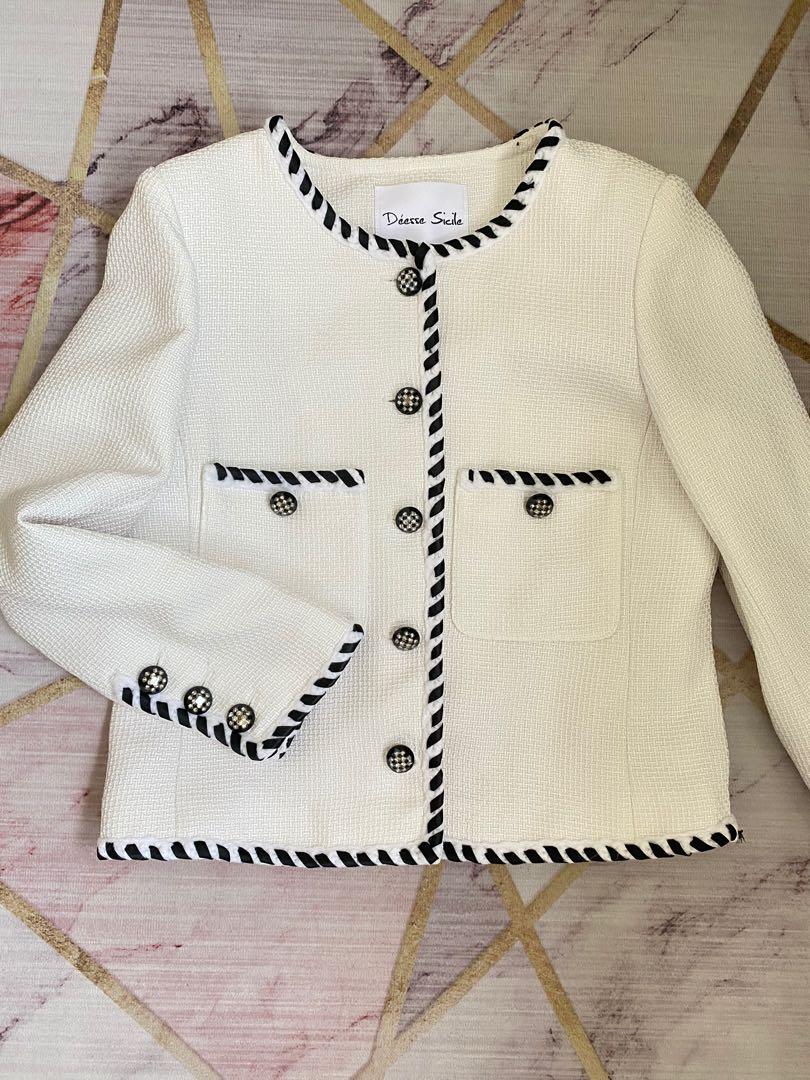 Chanel white coat store