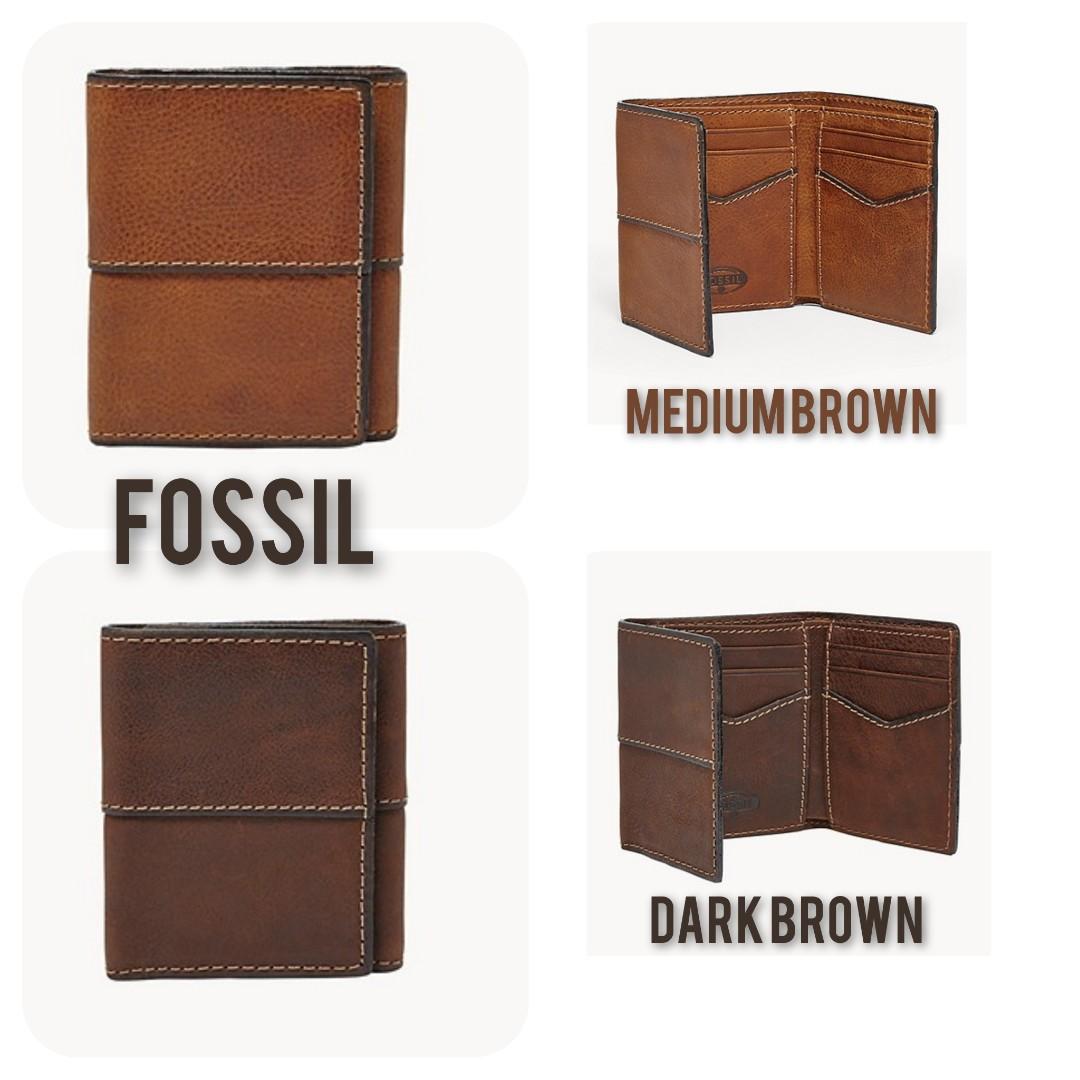 Dompet Fossil Ethan Trifold, Fesyen 