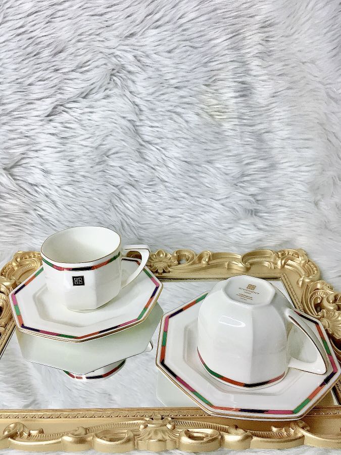 GIVENCHY TEA CUP AND SAUCER SET, Furniture & Home Living, Kitchenware & Tableware, Coffee & Tea