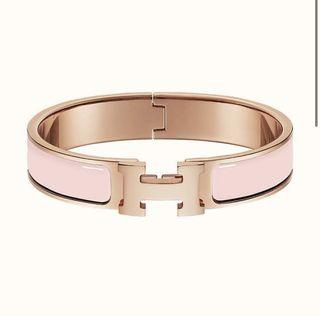 Hermes Clic H Bracelet Rose Dragee