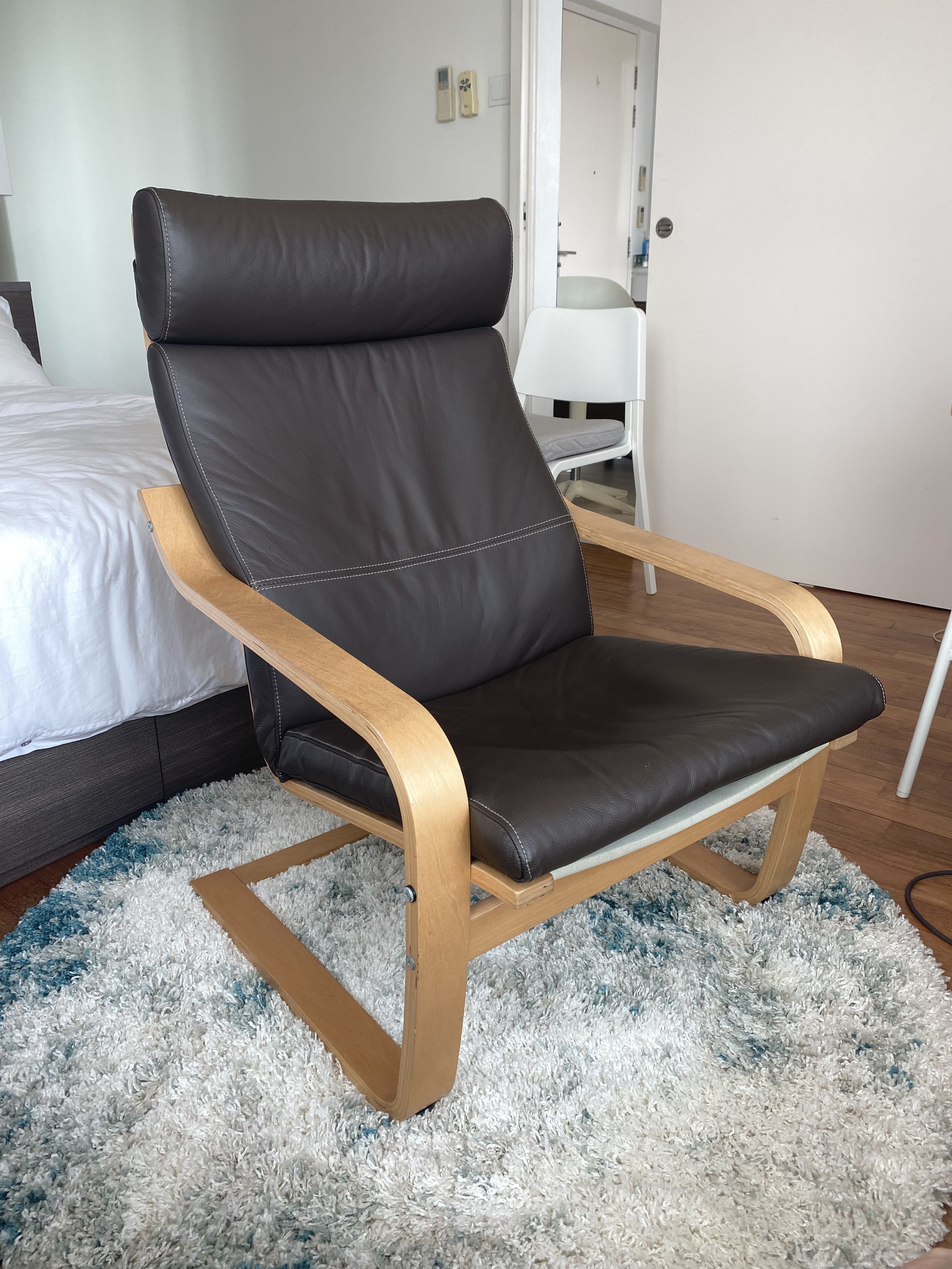 Ikea poang leather chair shop