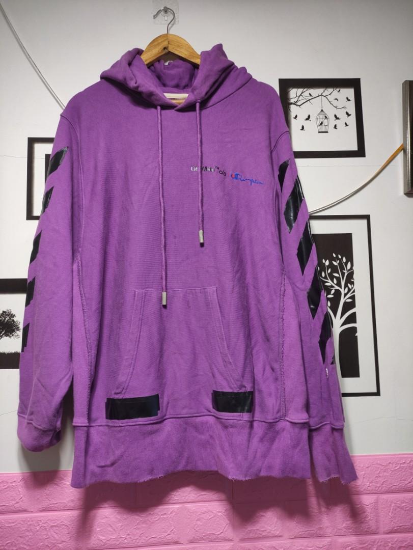 Off white champion hoodie purple shop