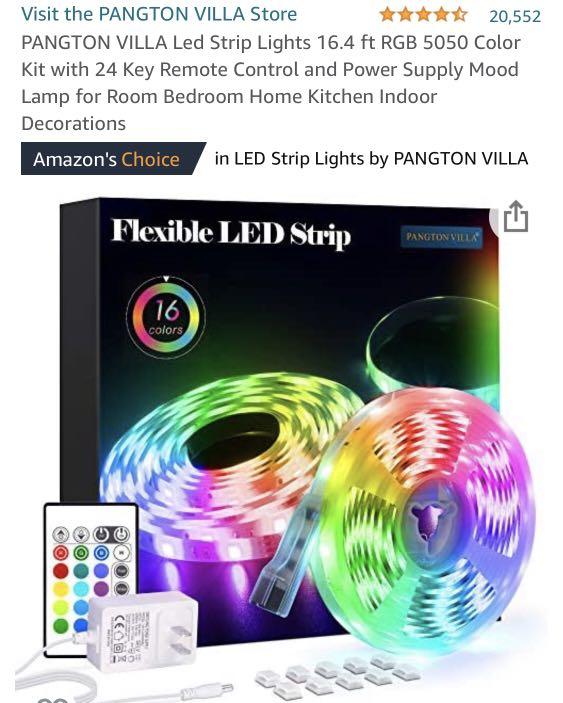 RGB 5050 Colour Changing Kit with 24key and Pangton Villa LED Strips Lights 10m 