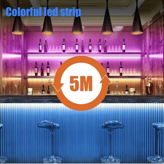 PANGTON VILLA Led Strip Lights 16.4 ft RGB 5050 Color Kit with 24 Key Remote Control