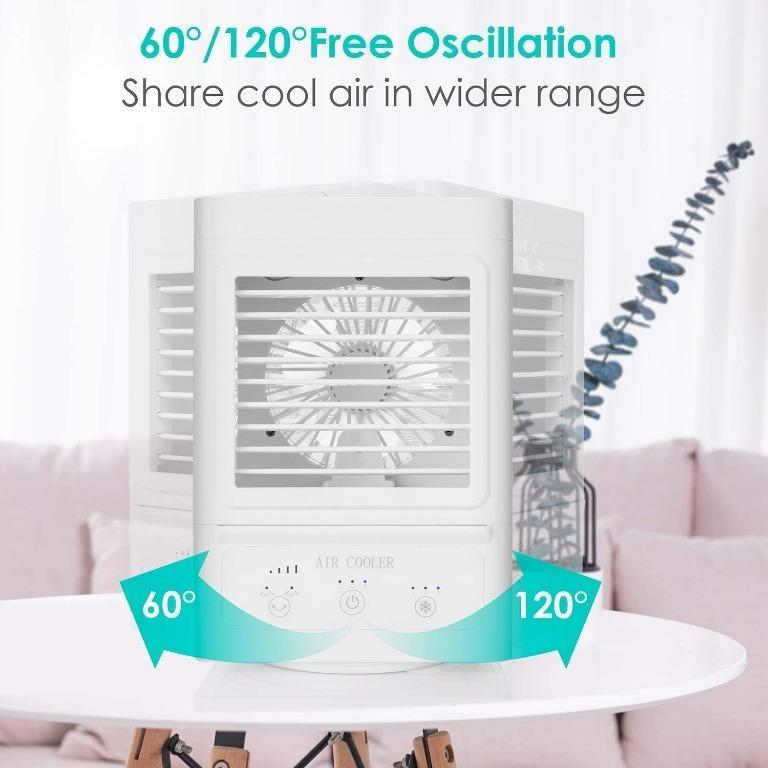 700ml Water Tank For Home,Office 3 Wind Speeds Air Conditioner Portable for Room Evaporative Compac Air Cooler with 3 Cooling Levels 