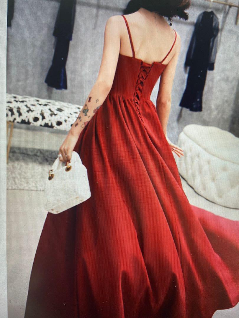 Red wine on sale color long dresses