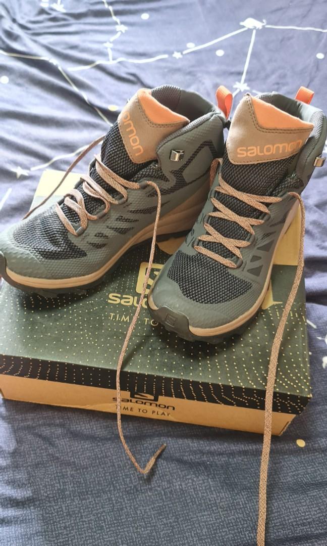 Salomon outline mid gtx w ebony deep store taupe tawny orange