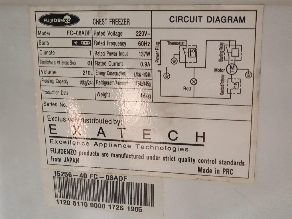 Second Hand Chest Freezer/ Chiller 8 cu. ft., TV & Home Appliances